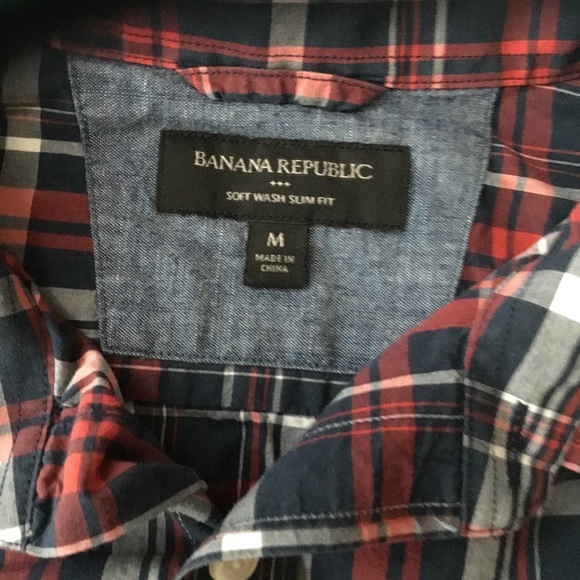 Banana Republic Slim Fit Men’s Plaid Shirt MD - Picture 3 of 3